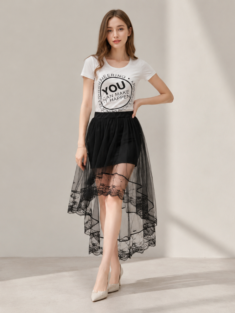 Women Transparent Sexy Outer Long Gauze Skirt
