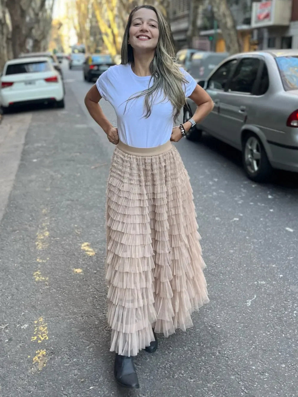 Women's Layered Tulle Maxi Skirts