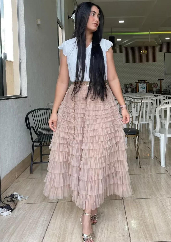 Women's Layered Tulle Maxi Skirts