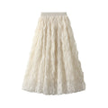Saia Casual Tulle Maxi Moda Alta Elástica Cintura Midi Tutu Malha Linha A QT2350