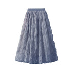 Saia Casual Tulle Maxi Moda Alta Elástica Cintura Midi Tutu Malha Linha A QT2350