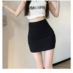 Qooth A Line Pencil Mini Skirt High Waist Slimming Skirt Pants Casual Comfortable Fashion INS QT2618