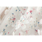 Qooth Elegante Feminino Uma Linha Tridimensional Flor Saia Midi Comprimento Cintura Elástica Casual